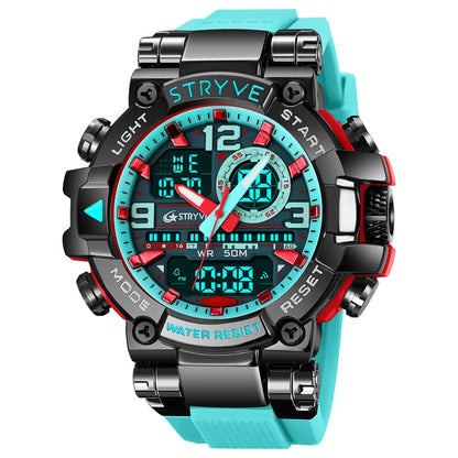 STRYVE S8025 Digital Analog Sports Watch – Shockproof Waterproof Dual Display - Top G Watches