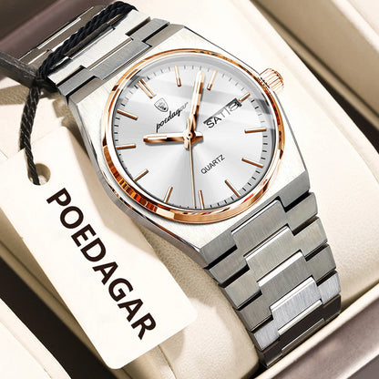 POEDAGAR 786 Luxury Ladies Watch | Stainless Steel Waterproof Quartz Dress Watch