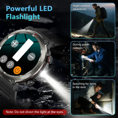 Blackview W50 Pro Rugged Smartwatch – LED Flashlight & Bluetooth Calling