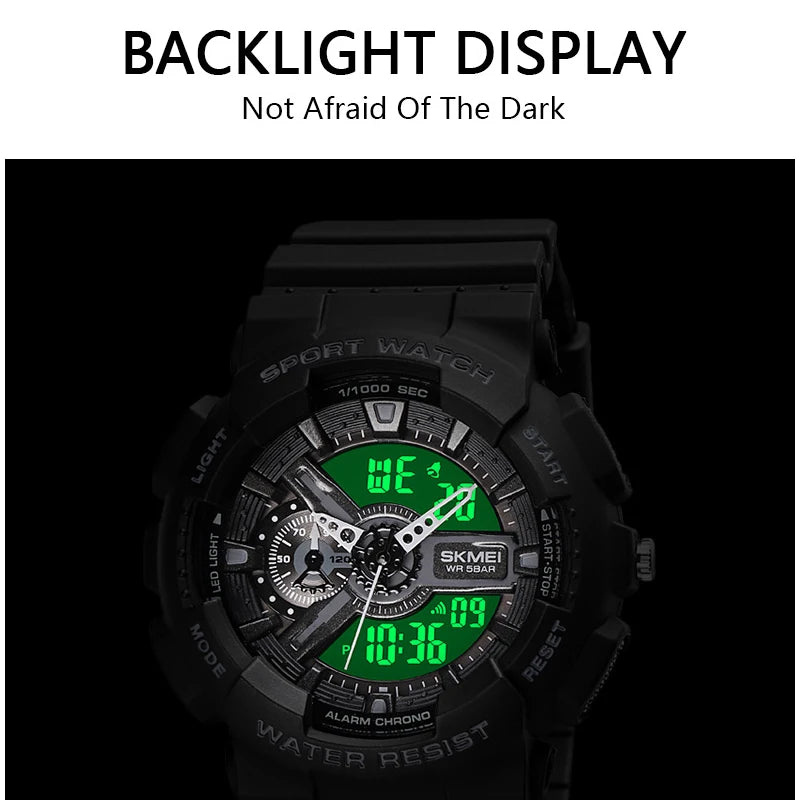 Skmei 1689 Ladies Waterproof Dual Digital LED Sports Watch - Top G Watches
