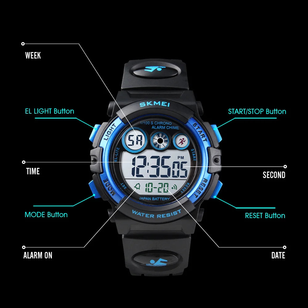 SKMEI 1451 Digital Sports Watch – 50m Waterproof Kids & Youth Watch