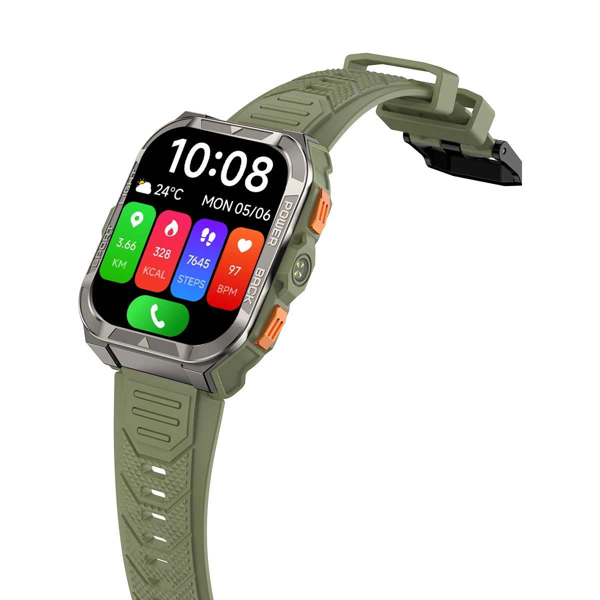 Blackview W80 Pro GPS Rugged Smartwatch – LED Flashlight, Bluetooth Calling
