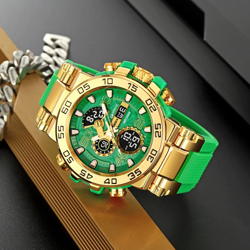 STRYVE S8030 Sports Watch – Large 55mm Dual Display Analog Digital Watch - Top G Watches