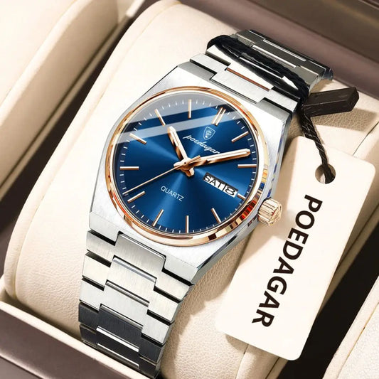 POEDAGAR 786 Luxury Ladies Watch | Stainless Steel Waterproof Quartz Dress Watch