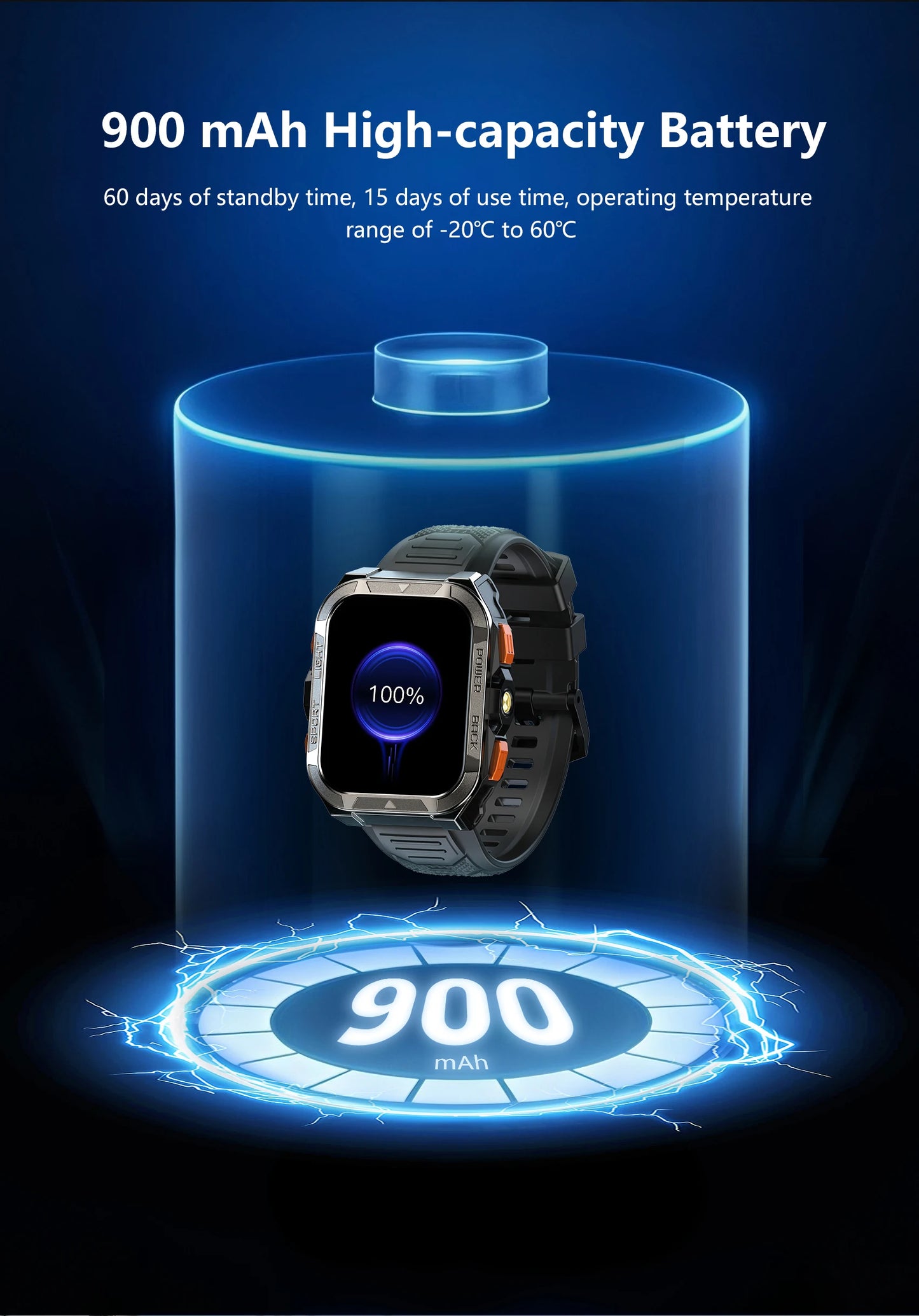 Blackview W80 Pro GPS Rugged Smartwatch – LED Flashlight, Bluetooth Calling