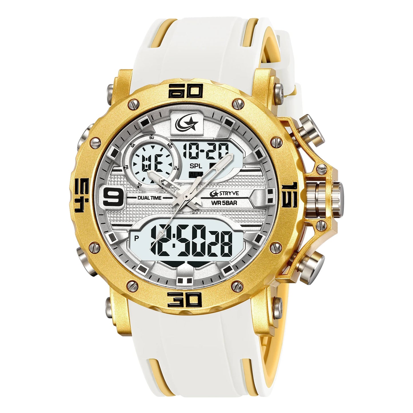 STRYVE S8032 Sports Watch – Bold Dual Display Analog Digital Watch - Top G Watches