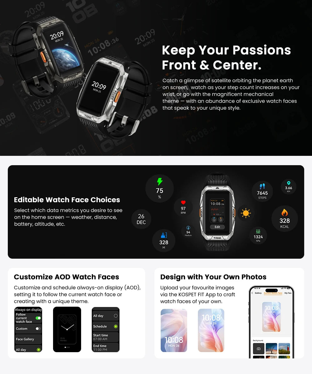 KOSPET TANK X2 Ultra – Rugged GPS Smart Band