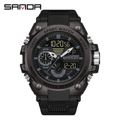 SANDA 3302 Digital LED Sports Watch - Waterproof Shock Resistant