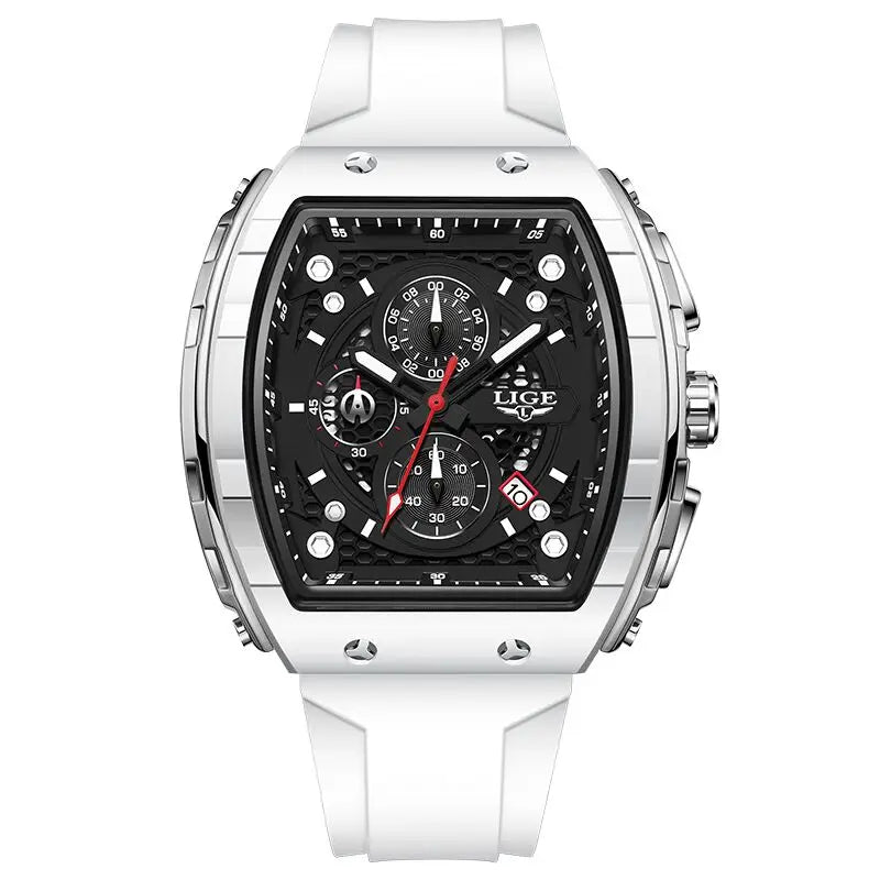 NEW Lige Tonneau Waterproof Sports Chronograph Quartz Watch