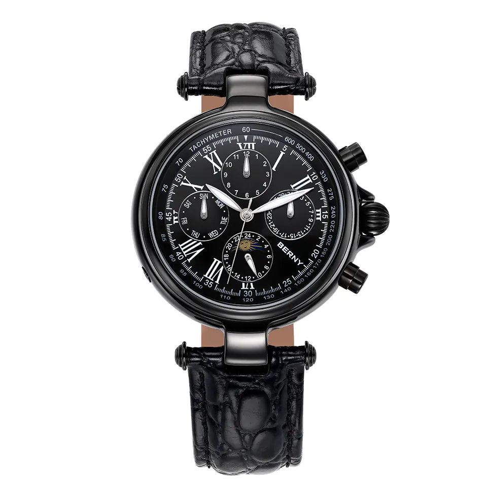 BERNY AM7042M Automatic Full Calendar Dress Watch – Roman Numerals - Top G Watches