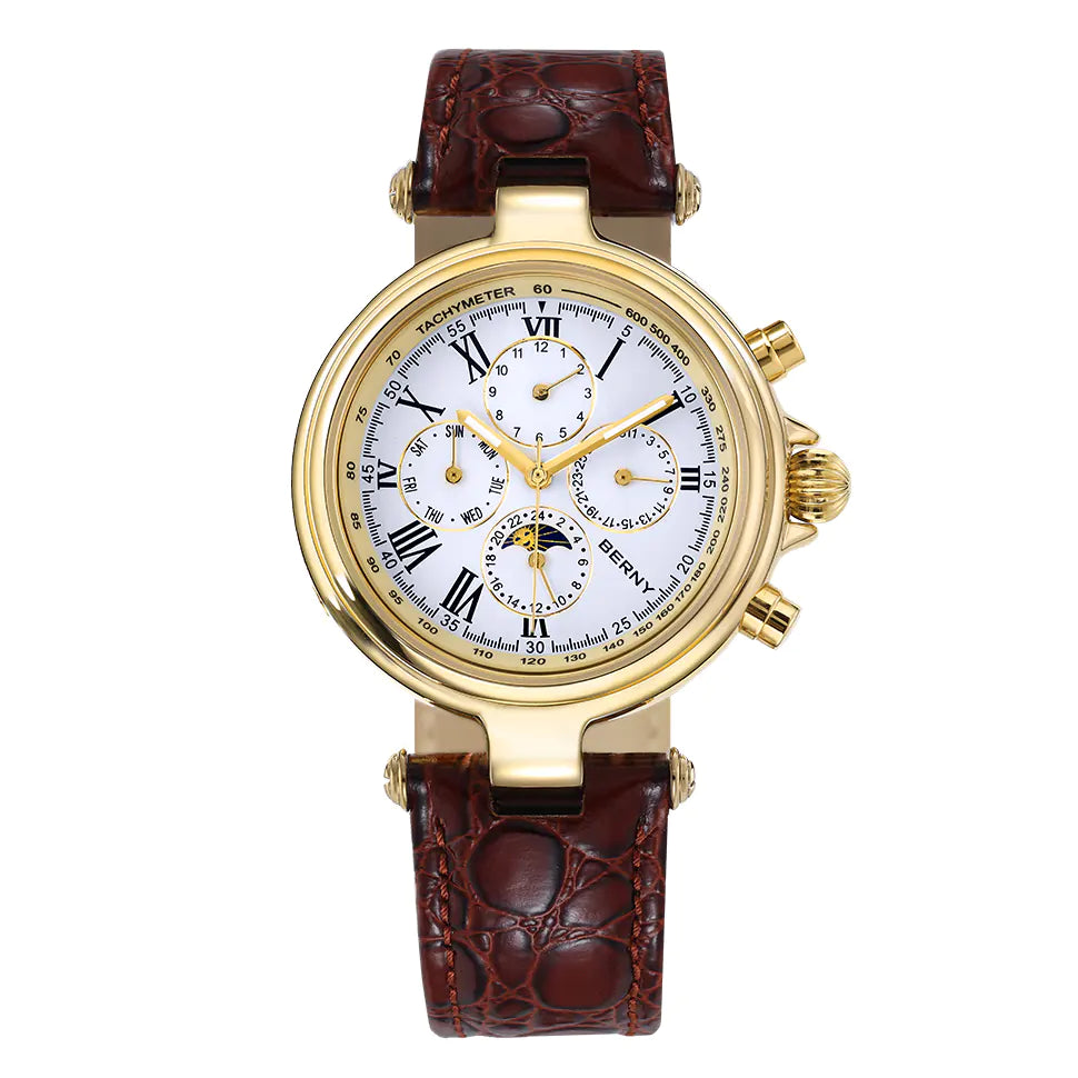BERNY AM7042M Automatic Full Calendar Dress Watch – Roman Numerals - Top G Watches