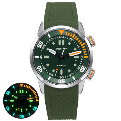 BERNY AM339M V3 Automatic Compressor-Style Diver Watch – 200M Sapphire