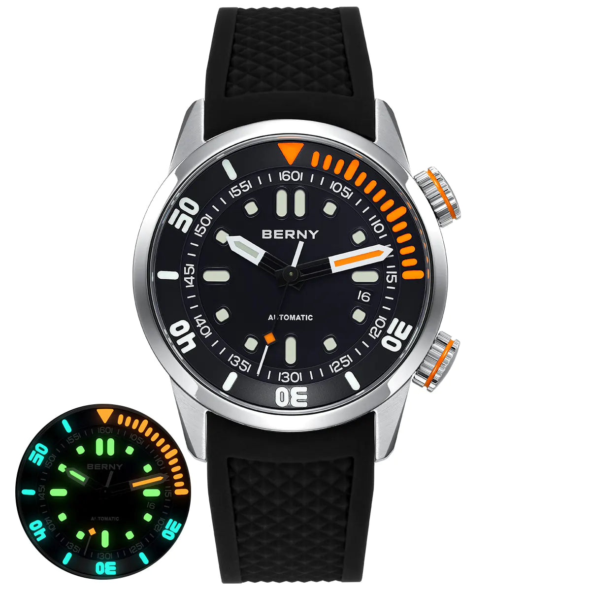 BERNY AM339M V3 Automatic Compressor-Style Diver Watch – 200M Sapphire
