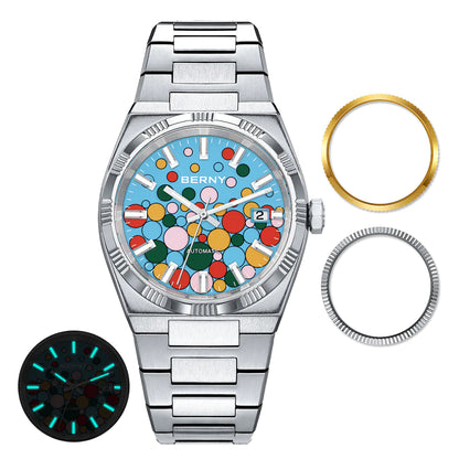 BERNY AM241M Automatic Watch – Interchangeable Bezels & Sapphire