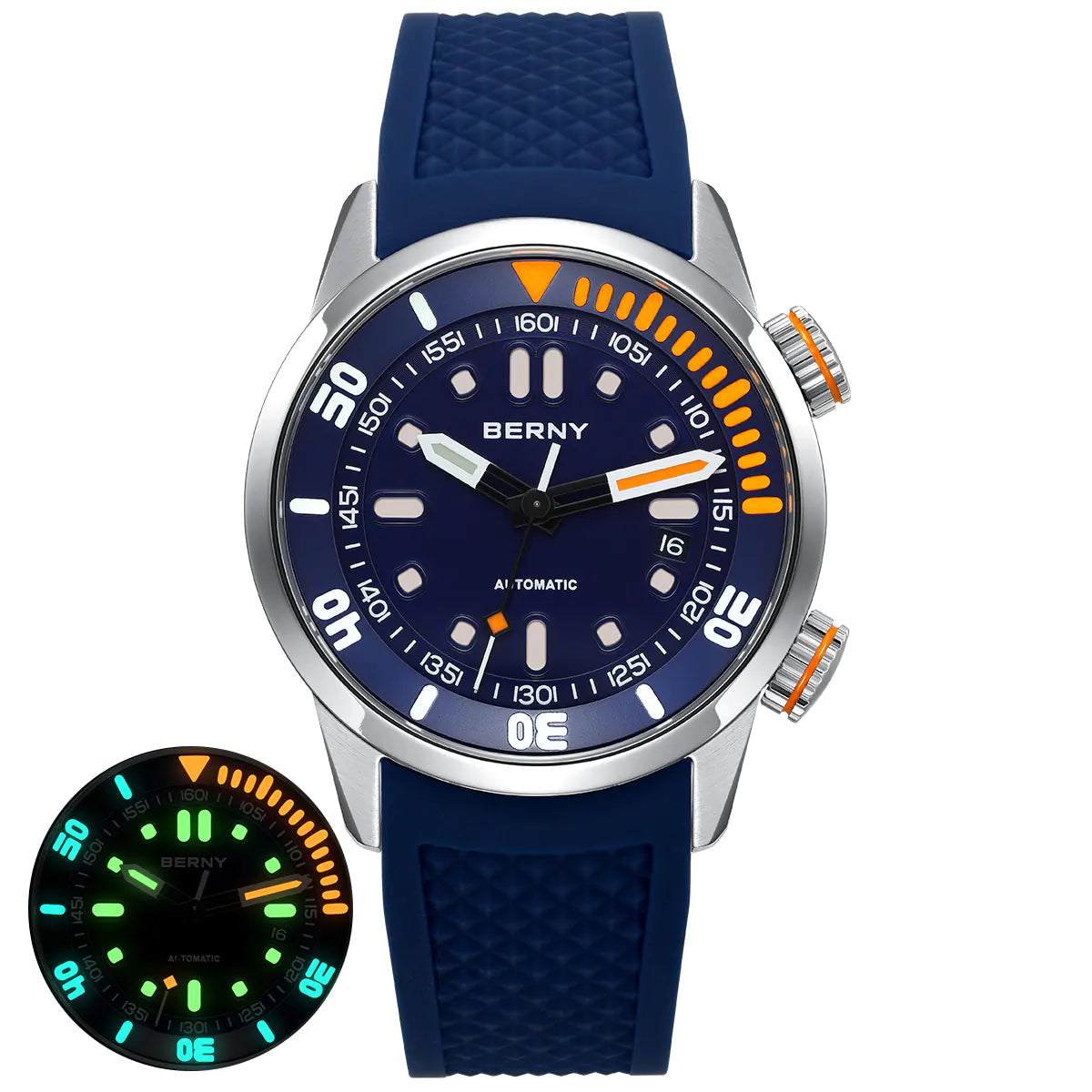 BERNY AM339M V3 Automatic Compressor-Style Diver Watch – 200M Sapphire