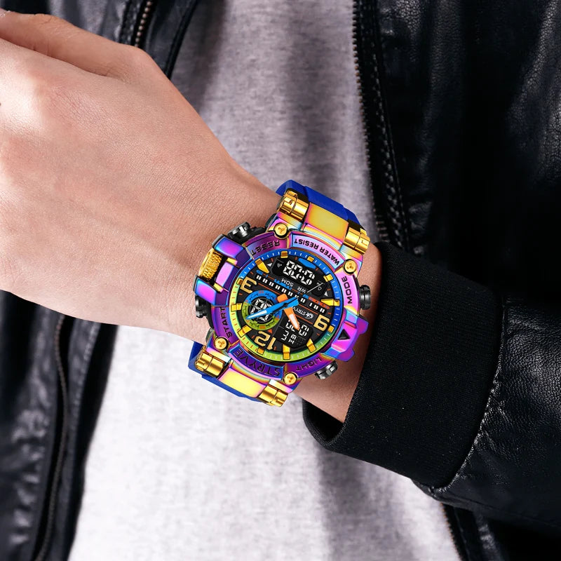 STRYVE S8025 Digital Analog Sports Watch – Shockproof Waterproof Dual Display - Top G Watches