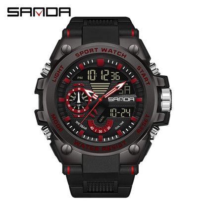 SANDA 3302 Digital LED Sports Watch - Waterproof Shock Resistant