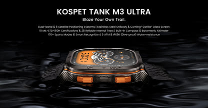 KOSPET TANK M3 Ultra – Rugged Dual-Band GPS Smartwatch