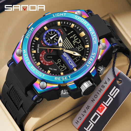 SANDA 3302 Digital LED Sports Watch - Waterproof Shock Resistant