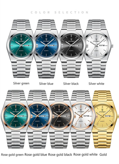 POEDAGAR Luxury Quartz Man Wristwatch Sport Men Watches Waterproof Luminous Date Week Stainless Steel Men's Watch Male Reloj - Top G Watches