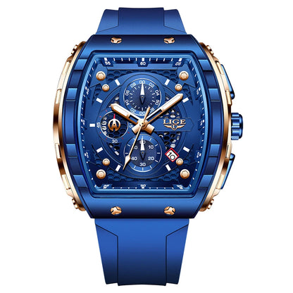 NEW Lige Tonneau Waterproof Sports Chronograph Quartz Watch