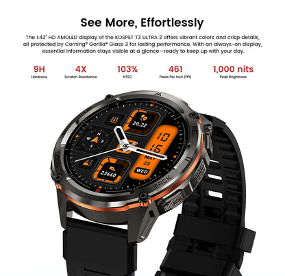 KOSPET TANK T3 Ultra 2 – Rugged Dual-Band GPS Smartwatch