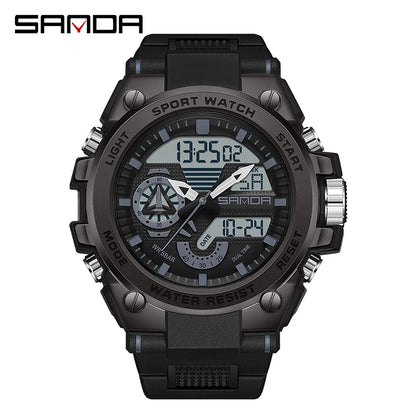 SANDA 3302 Digital LED Sports Watch - Waterproof Shock Resistant