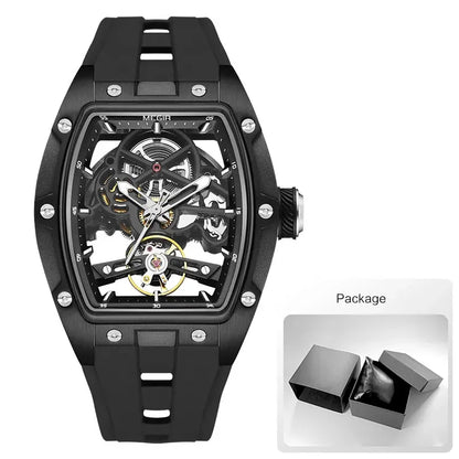 NEW Automatic Megir Mechanical Stainless Skeleton Dial Wristwatch