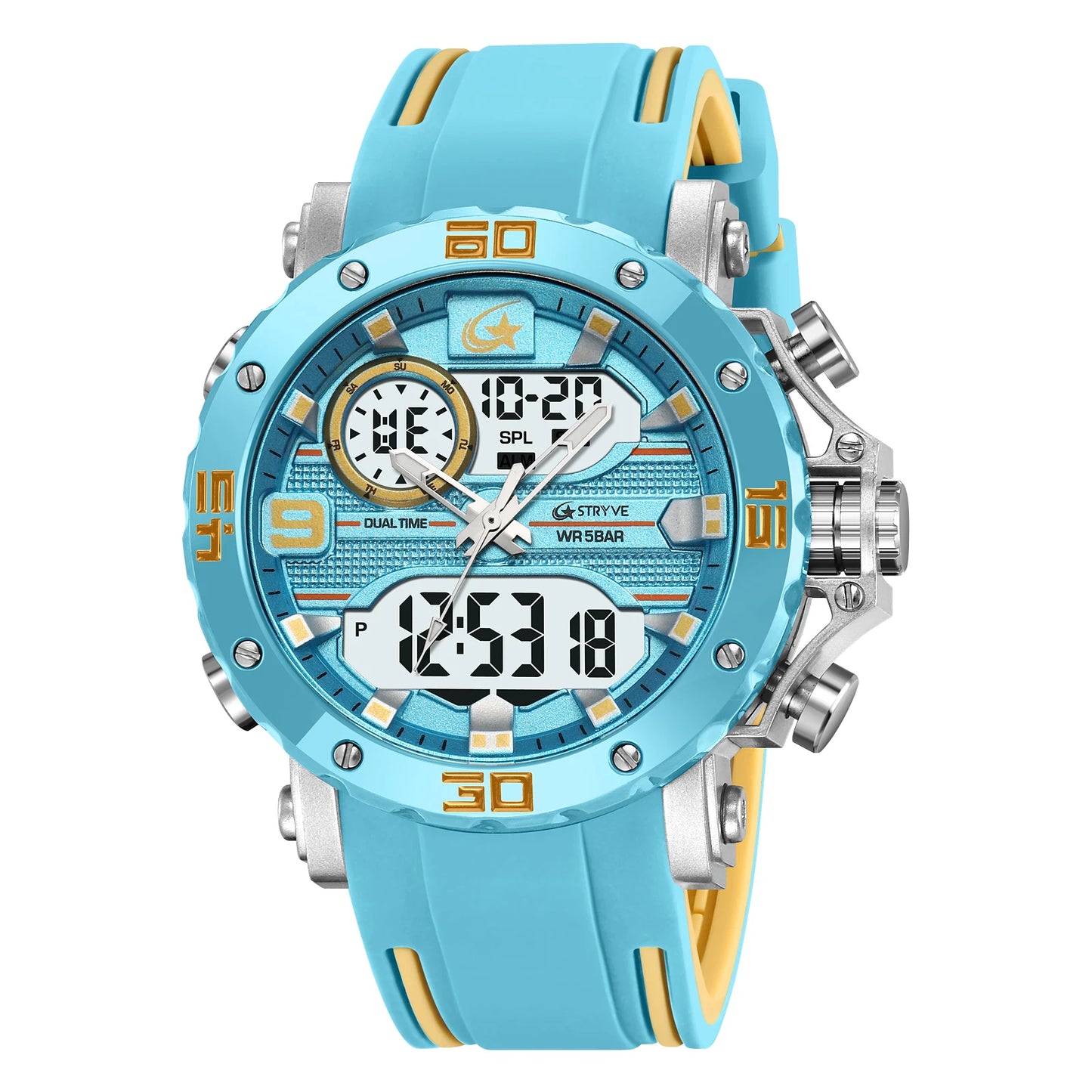 STRYVE S8032 Sports Watch – Bold Dual Display Analog Digital Watch - Top G Watches