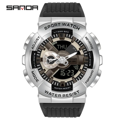 SANDA 9004 Digital Sports Watch - Waterproof Military G-Style Shockproof