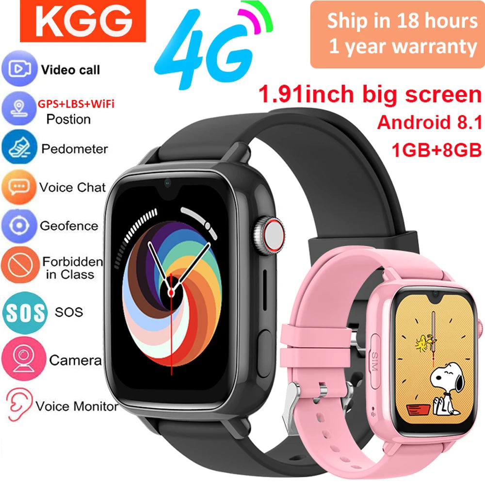 Safeguard Kids Pro 4G GPS Smartwatch – Video Calling, SOS Button & School Mode - Top G Watches