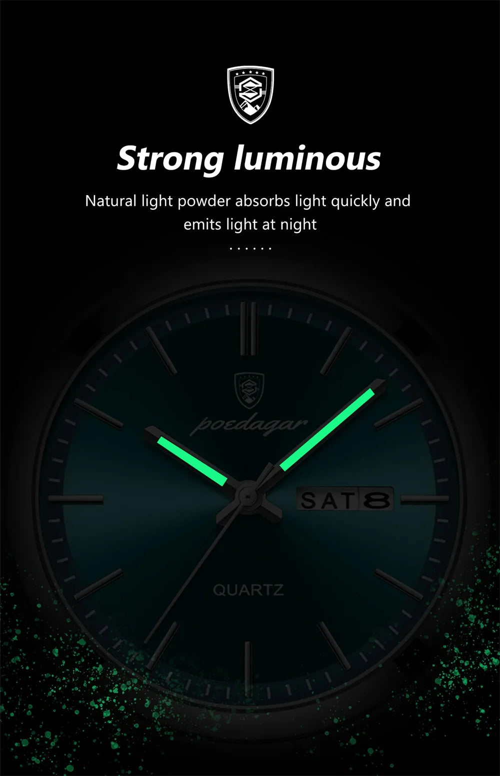 POEDAGAR Luxury Quartz Man Wristwatch Sport Men Watches Waterproof Luminous Date Week Stainless Steel Men's Watch Male Reloj - Top G Watches