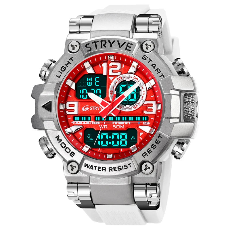 STRYVE S8025 Digital Analog Sports Watch – Shockproof Waterproof Dual Display - Top G Watches