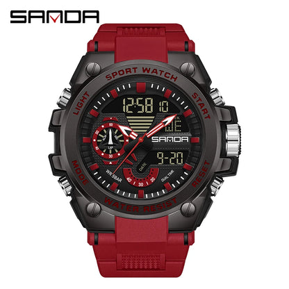 SANDA 3302 Digital LED Sports Watch - Waterproof Shock Resistant