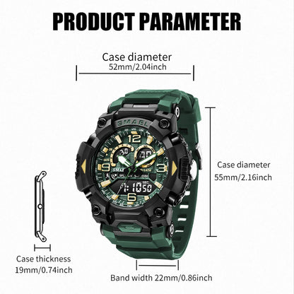 Smael 8099 Digital Sports Watch - Waterproof LED Multifunction Sports Watch - Top G Watches