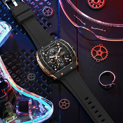 NEW Lige Tonneau Waterproof Sports Chronograph Quartz Watch