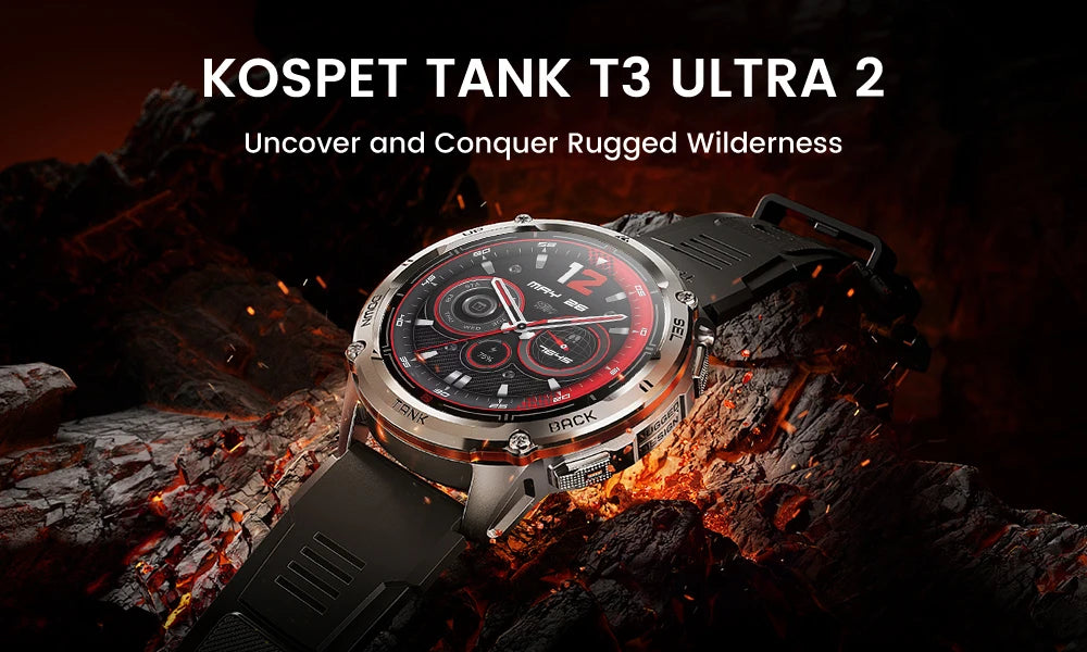 KOSPET TANK T3 Ultra 2 – Rugged Dual-Band GPS Smartwatch