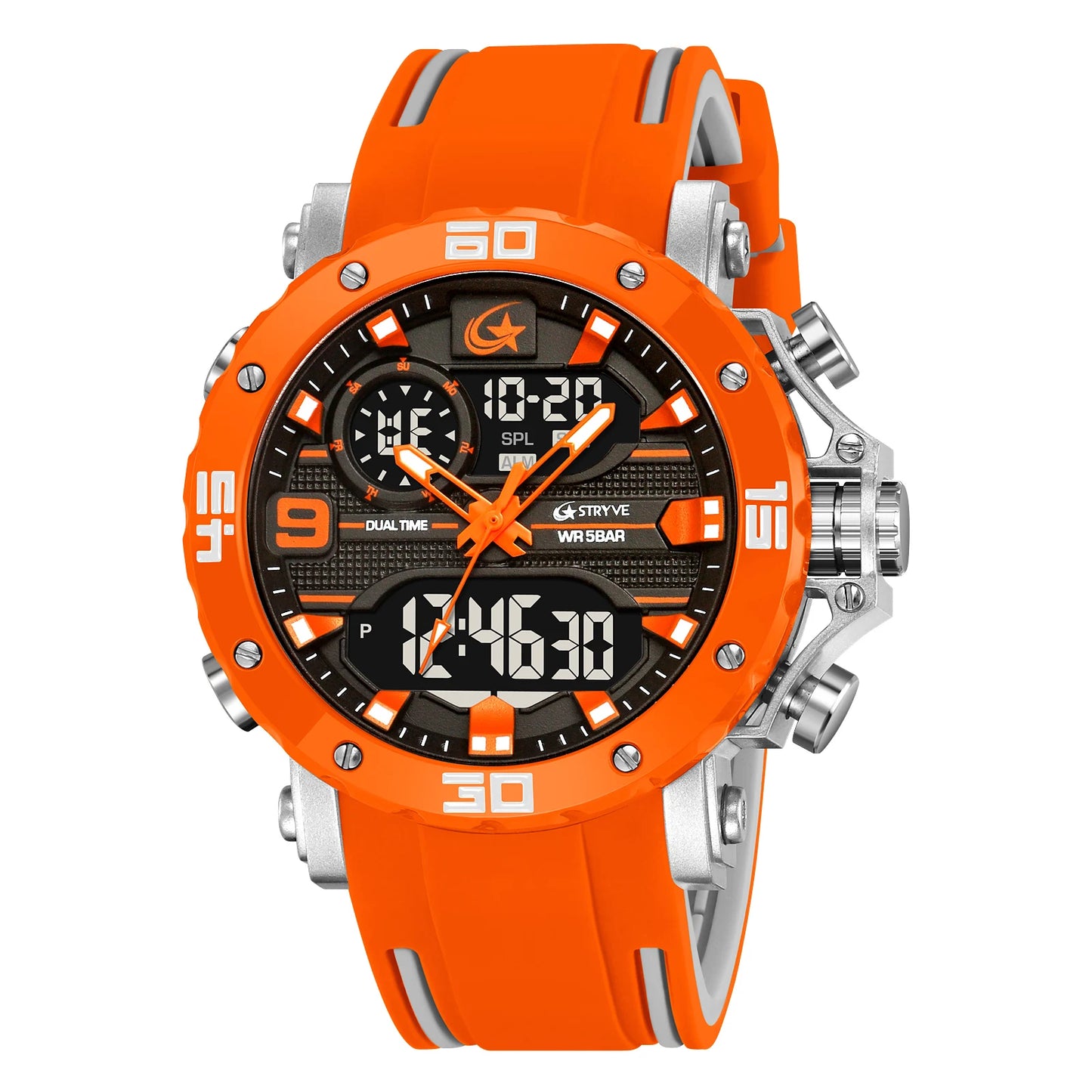 STRYVE S8032 Sports Watch – Bold Dual Display Analog Digital Watch - Top G Watches