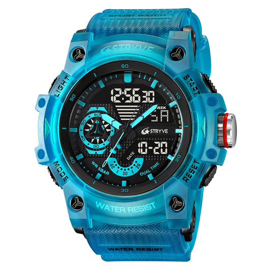 STRYVE S8029 Phantom Tactical Digital Analog Sports – Waterproof Military Watch - Top G Watches