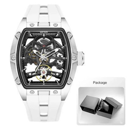 NEW Automatic Megir Mechanical Stainless Skeleton Dial Wristwatch