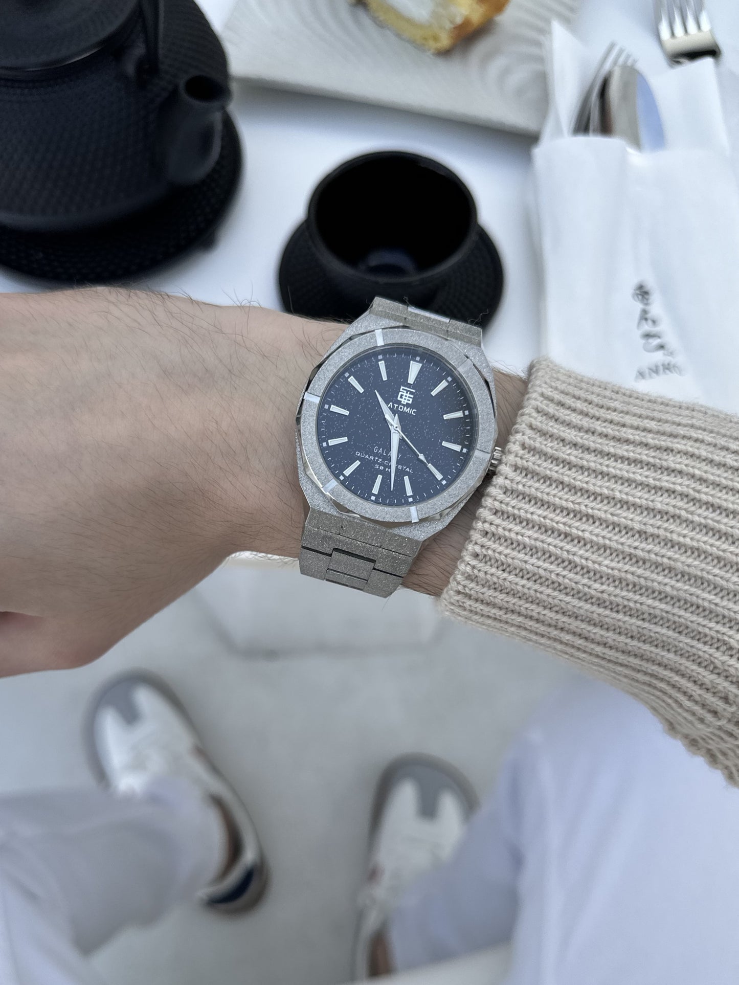 Atomic™ Silver Galaxy Frosted Steel Luxury Watch - Limited-Edition (Australian Brand) - Top G Watches