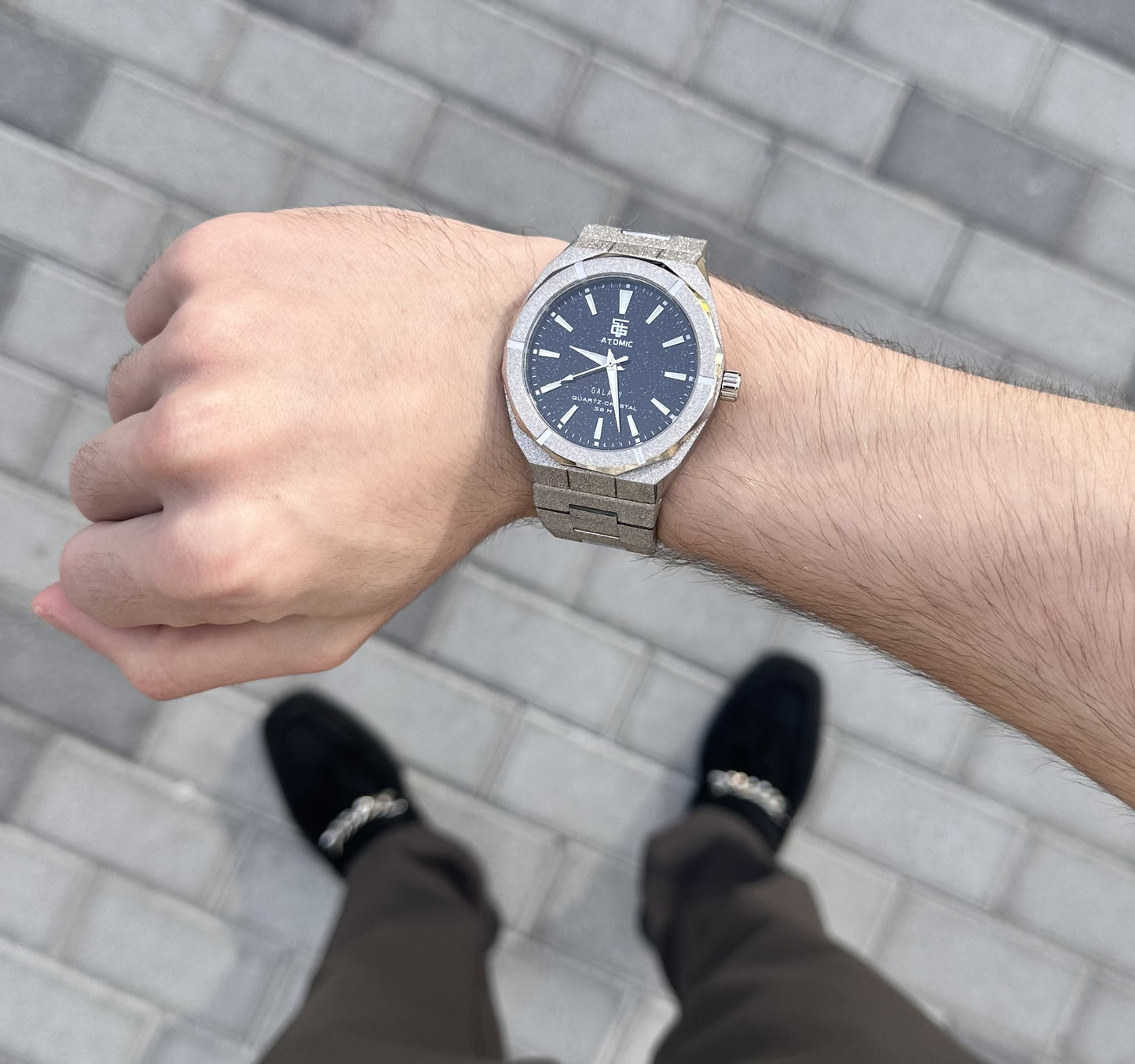 Atomic™ Silver Galaxy Frosted Steel Luxury Watch - Limited-Edition (Australian Brand) - Top G Watches