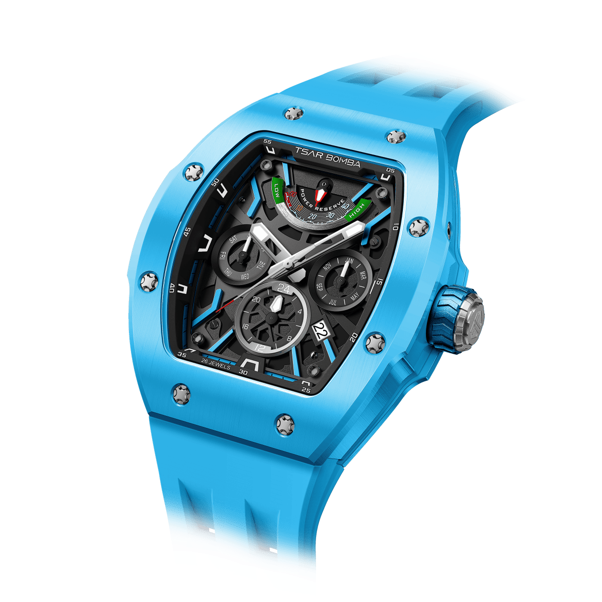 Official TSAR BOMBA – Full Ceramic Automatic Skeleton Watch (Miyota 9100) - TB8222C