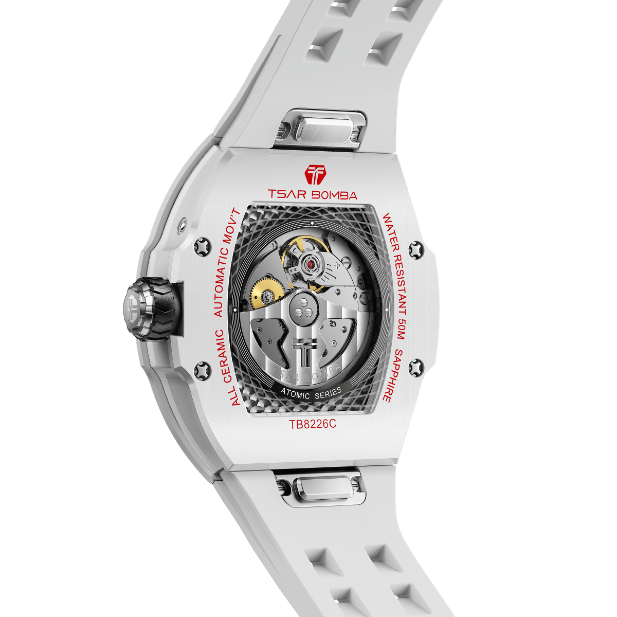 Official TSAR BOMBA TB8226C Full Ceramic Automatic Skeleton Watch – Sapphire Crystal