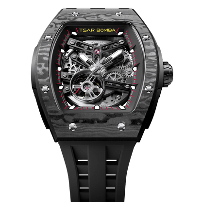 Official TSAR BOMBA Elemental-Carbon Fibre Automatic Skeleton Watch — TB8228CF