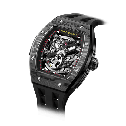 Official TSAR BOMBA Elemental-Carbon Fibre Automatic Skeleton Watch — TB8228CF