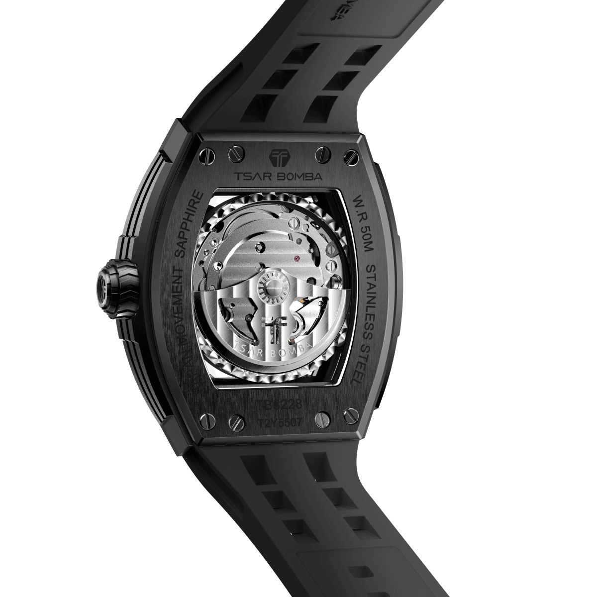 Official TSAR BOMBA Elemental-Carbon Fibre Automatic Skeleton Watch — TB8228CF