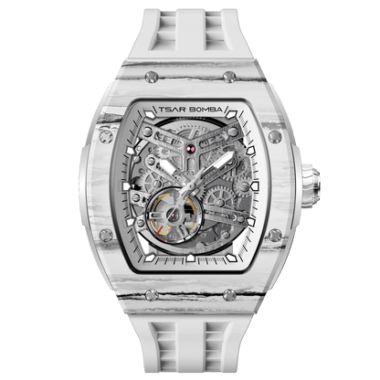 Official TSAR BOMBA Elemental-Carbon Fibre Automatic Skeleton Watch — TB8228CF