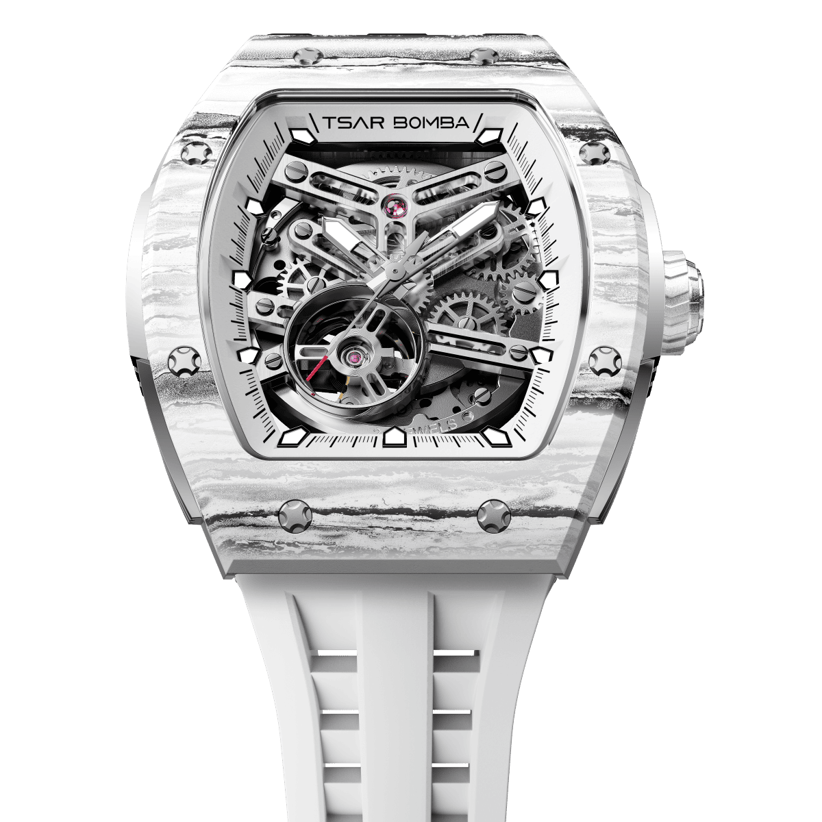 Official TSAR BOMBA Elemental-Carbon Fibre Automatic Skeleton Watch — TB8228CF