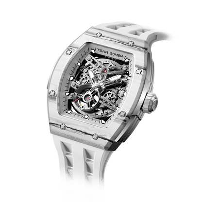 Official TSAR BOMBA Elemental-Carbon Fibre Automatic Skeleton Watch — TB8228CF